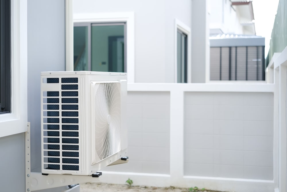 air conditioner compressor installed on the wall